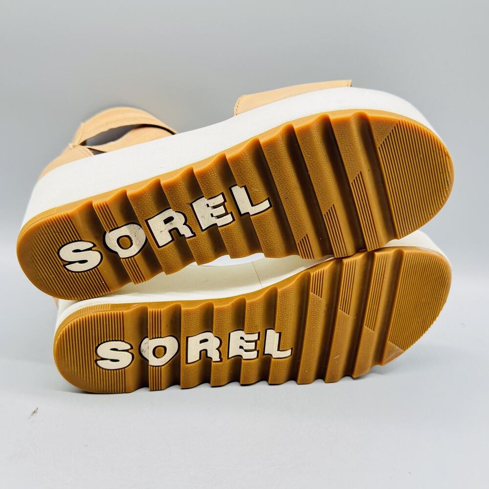 Sorel Sandals Womens 9.5 Brown Joanie II Platform Wedge Ankle Strap Zip Shoes - Picture 9 of 11